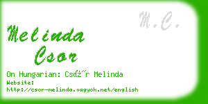 melinda csor business card